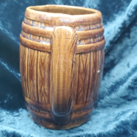 Vintage Root Beer Wood Barrel Ceramic Coffee Mug Brown - Picture 2 of 6